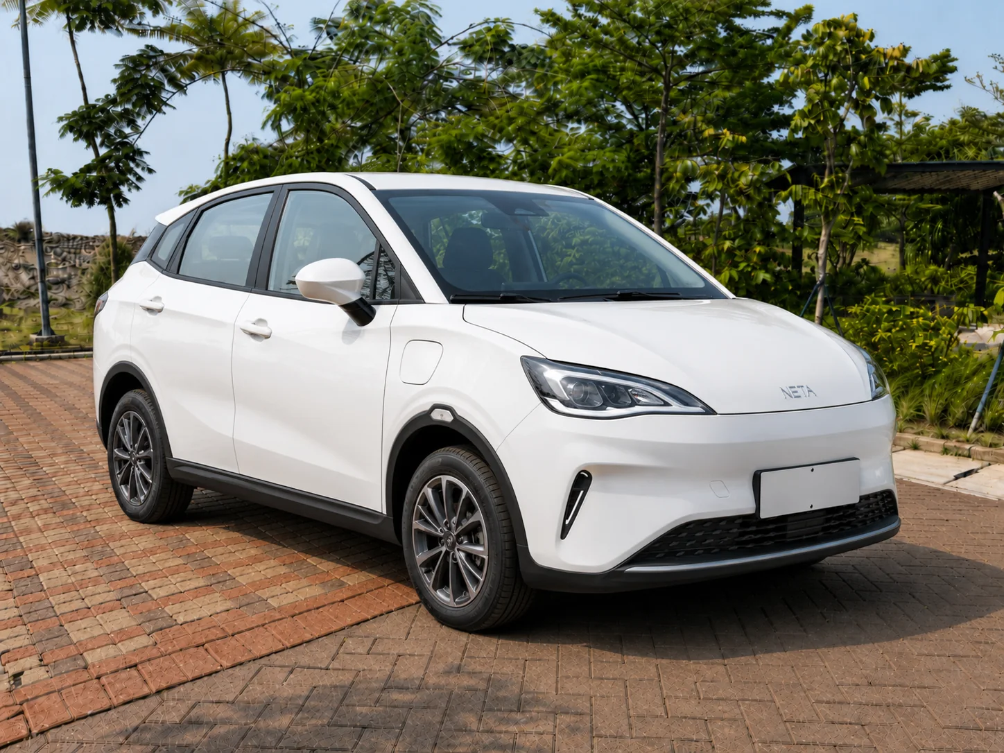 Neta VII EV rental Jakarta main exterior real photo